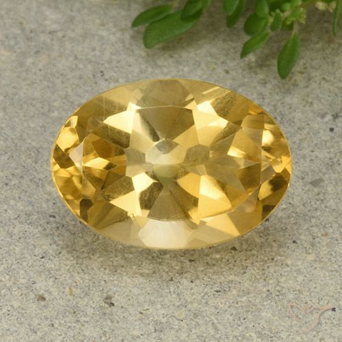 5.68ct Natural Dorado medio Citrino, Ovalada, VVS-VS