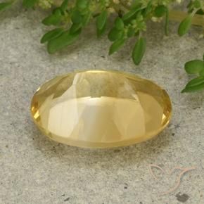 Citrino Dorado medio natural de 5.68 ct, Ovalada, VVS-VS