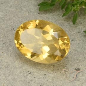 Citrino Dorado medio natural de 5.22 ct, Ovalada, VVS-VS
