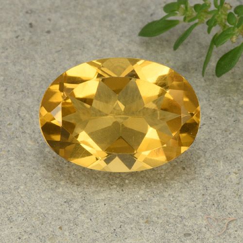 5.56ct Natural Dorado claro medio Citrino, Ovalada, VVS-VS