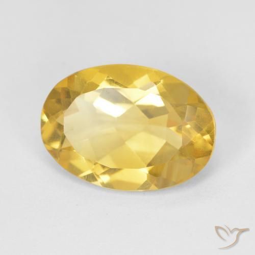 Citrino Dorado medio natural de 4.82 ct, Ovalada, VVS-VS