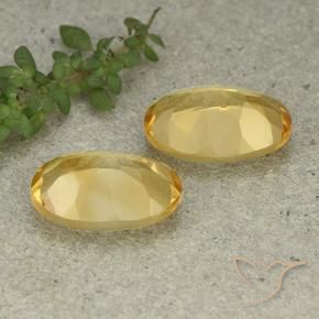 Gemas de Citrino Dorado claro medio natural de 9.53 ct, Ovalada, VVS-VS