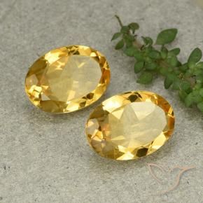Gemas de Citrino Dorado claro medio natural de 9.40 ct, Ovalada, VVS-VS