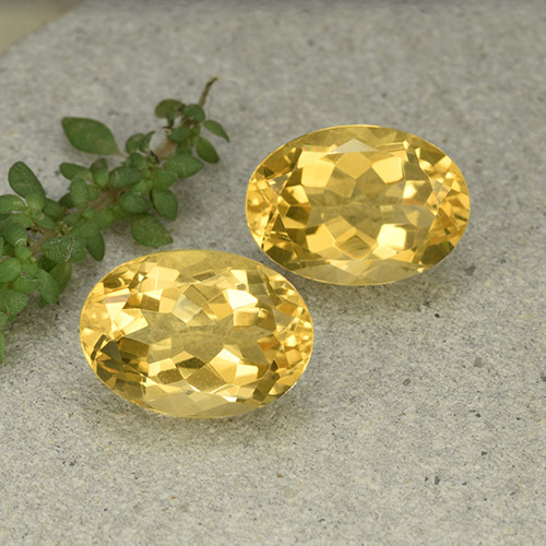 Gemas de Citrino Dorado medio natural de 12.04 ct, Corte Óvalo, VVS-VS
