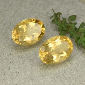 Gemas de Citrino Dorado medio natural de 12.04 ct, Corte Óvalo, VVS-VS