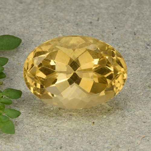 6.14ct Natural Dorado medio Citrino, Ovalada, VVS-VS