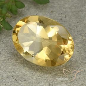 Citrino Dorado medio natural de 5.07 ct, Ovalada, VVS-VS