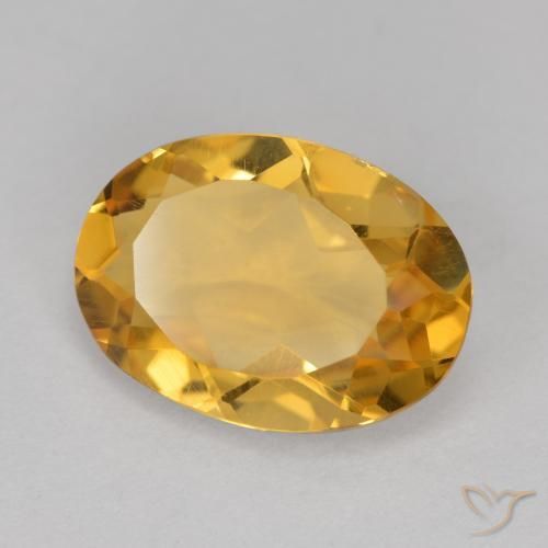 Citrino Naranja dorado intenso natural de 4.68 ct, Ovalada, VVS-VS
