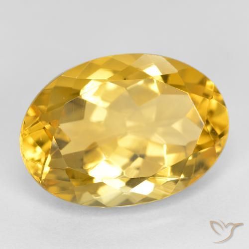 Citrino Dorado medio natural de 5.37 ct, Ovalada, VVS