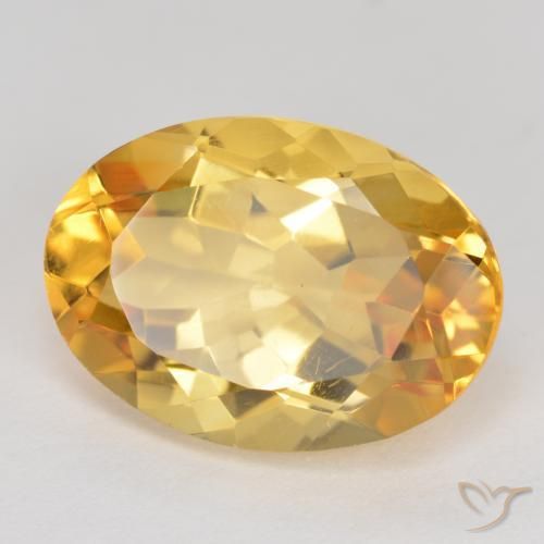 Citrino Naranja dorado intenso natural de 5.42 ct, Ovalada, VVS
