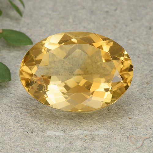 5.44ct Natural Dorado medio Citrino, Ovalada, VVS-VS