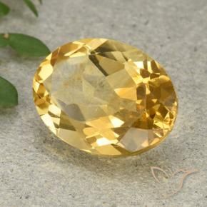 Citrino Dorado medio natural de 5.44 ct, Ovalada, VVS-VS