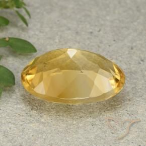 Citrino Dorado medio natural de 5.44 ct, Ovalada, VVS-VS