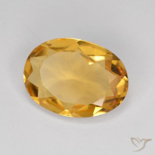 Citrino Naranja dorado intenso natural de 4.01 ct, Ovalada, VVS-VS