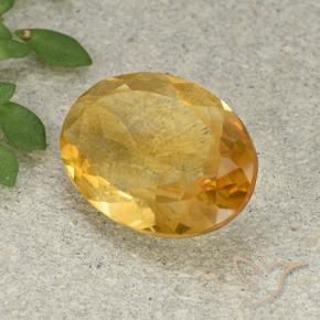Citrino Naranja dorado natural de 3.95 ct, Ovalada, VVS-VS
