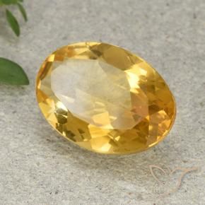Citrino Dorado medio natural de 5.05 ct, Ovalada, VVS-VS