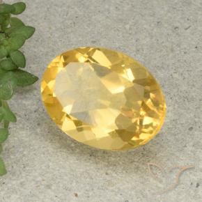 Citrino Dorado medio natural de 5.55 ct, Ovalada, VVS-VS