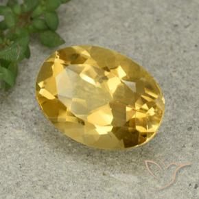 Citrino Dorado medio natural de 5.59 ct, Ovalada, VVS-VS