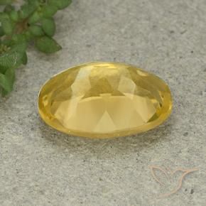 Citrino Dorado medio natural de 5.59 ct, Ovalada, VVS-VS
