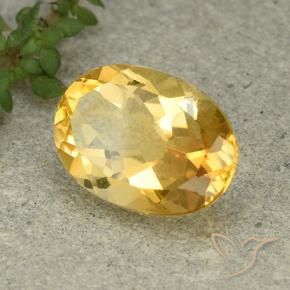Citrino Dorado medio natural de 5.04 ct, Ovalada, VVS-VS