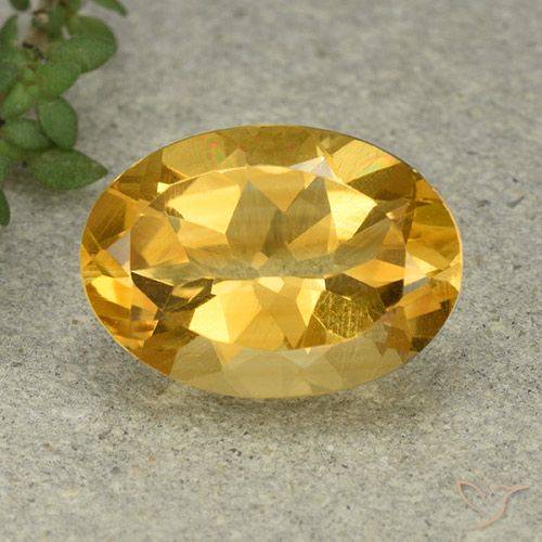 5.20ct Natural Naranja dorado Citrino, Ovalada, VVS-VS