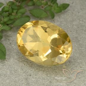 Citrino Dorado medio natural de 5.74 ct, Ovalada, VVS-VS