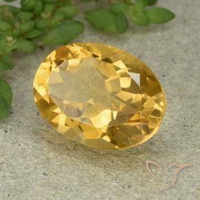 Citrino Dorado medio natural de 5.73 ct, Ovalada, VVS