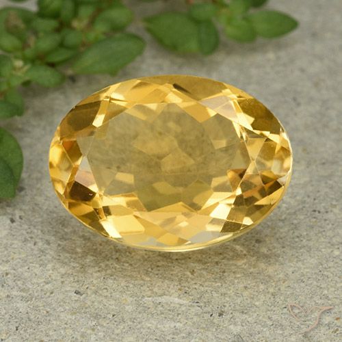 5.94ct Natural Naranja dorado Citrino, Ovalada, VVS