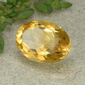 Citrino Dorado medio natural de 5.15 ct, Ovalada, VVS