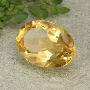 Citrino Dorado medio natural de 4.83 ct, Ovalada, VVS