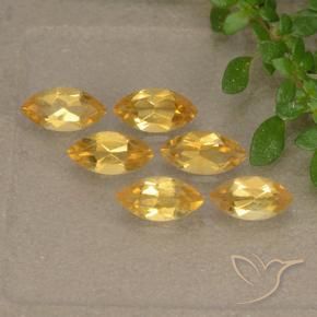 Gemas de Citrino Naranja dorado intenso natural de 1.33 ct, Marquesa, VS
