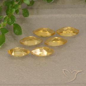 Gemas de Citrino Naranja dorado intenso natural de 1.33 ct, Marquesa, VS