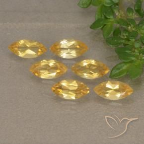 Gemas de Citrino Dorado claro natural de 1.33 ct, Marquesa, VVS-VS