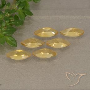 Gemas de Citrino Dorado claro natural de 1.33 ct, Marquesa, VVS-VS