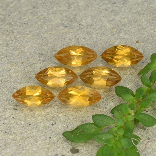 1.54ctw Natural Dorado naranja Citrino, Marquesa, VVS-VS