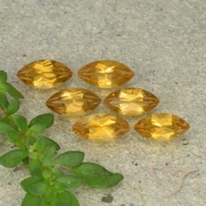 Gemas de Citrino Dorado naranja natural de 1.54 ct, Marquesa, VVS-VS