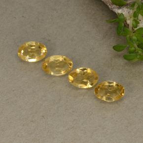 Gemas de Citrino Dorado medio natural de 1.33 ct, Corte Óvalo, VVS-VS