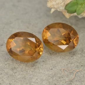 Gemas de Citrino Naranja marrón natural de 3.45 ct, Ovalada, VVS-VS