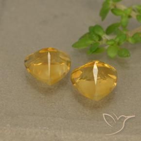 Gemas de Citrino Dorado oscuro natural de 1.46 ct, Trillón, VVS-VS