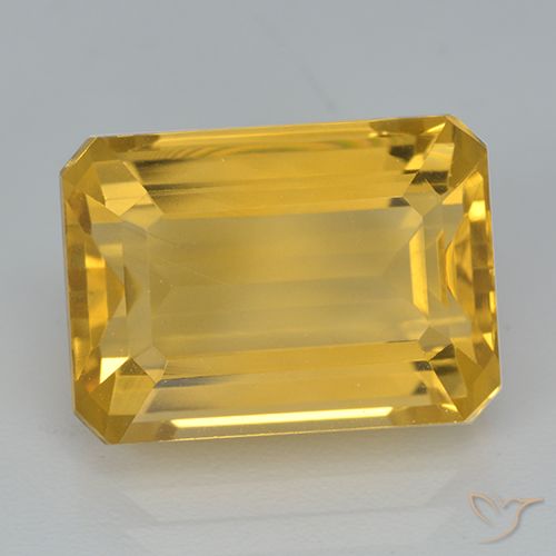 8.02ct Natural Dorado oscuro Citrino, corte esmeralda, VVS