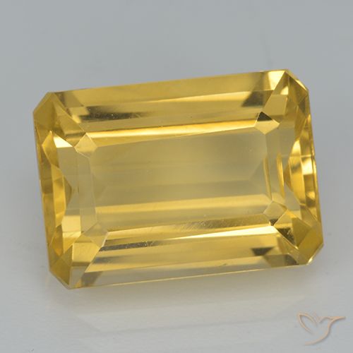 7.47ct Natural Naranja dorado Citrino, corte esmeralda, VVS
