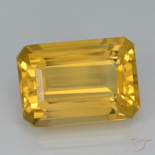 6.99ct Natural Dorado medio Citrino, corte esmeralda, VVS