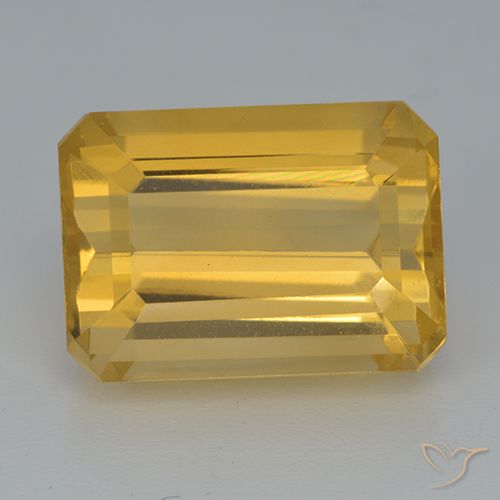 8.49ct Natural Dorado oscuro Citrino, corte esmeralda, VVS