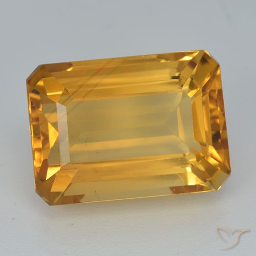 8.15ct Natural Dorado naranja claro medio Citrino, corte esmeralda, VVS