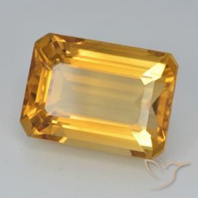 Citrino Dorado naranja claro medio natural de 8.15 ct, Corte Octágono / Esmeralda, VVS