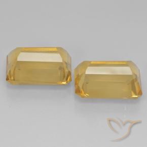Gemas de Citrino Naranja dorado intenso natural de 15.59 ct, Corte Octágono / Esmeralda, VVS-VS