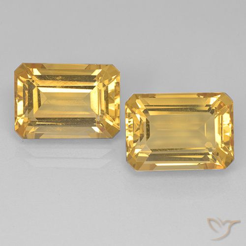 15.05ctw Natural Dorado oscuro medio Citrino, corte esmeralda, VVS-VS