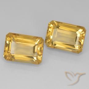 Gemas de Citrino Dorado oscuro medio natural de 15.05 ct, Corte Octágono / Esmeralda, VVS-VS