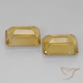 Gemas de Citrino Dorado oscuro medio natural de 15.05 ct, Corte Octágono / Esmeralda, VVS-VS