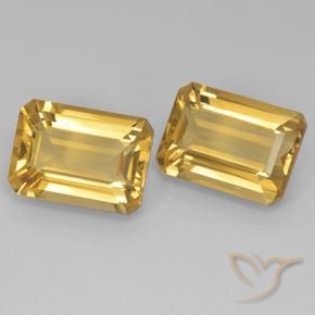 Gemas de Citrino Dorado natural de 14.27 ct, Corte Octágono / Esmeralda, VVS-VS